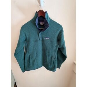 Patagonia Better Sweater 1/4 Snap Pullover Green‎ Fleece Womens S